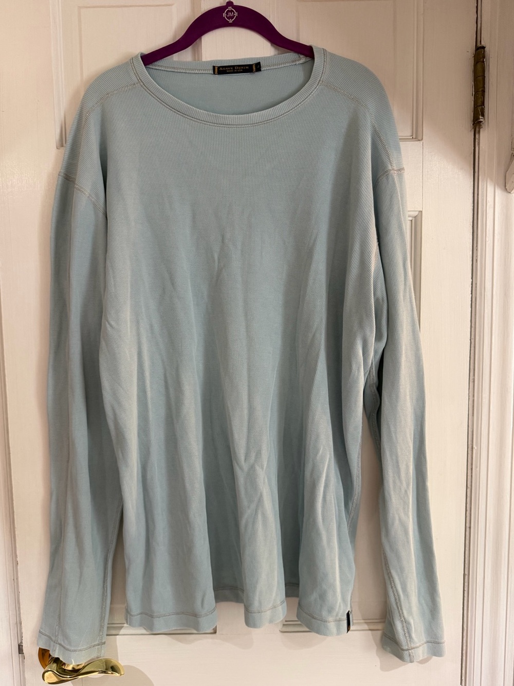 Men’s Agave Denim Supima Cotton Long Sleeve Tee/sz L